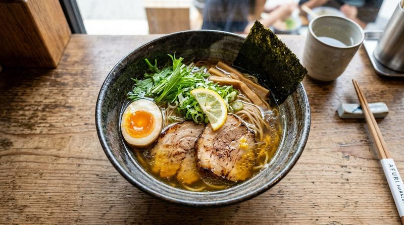 Ramen at 도쿄 시부야 최고의 라멘(Best Ramen in Tokyo, Shibuya): 아후리 하라주쿠의 유자 시오 라멘 미학 in Tokyo, Shibuya